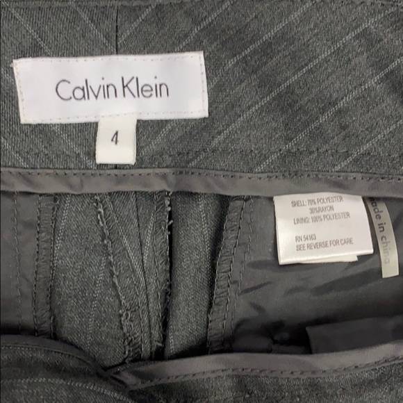 Calvin Klein Gray Pinstripe Dress Work Career Pant - Picture 3 of 11